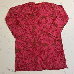 Roberta Roller Rabbit Women's Amanda Kurta Tunic Top Blouse Size Small